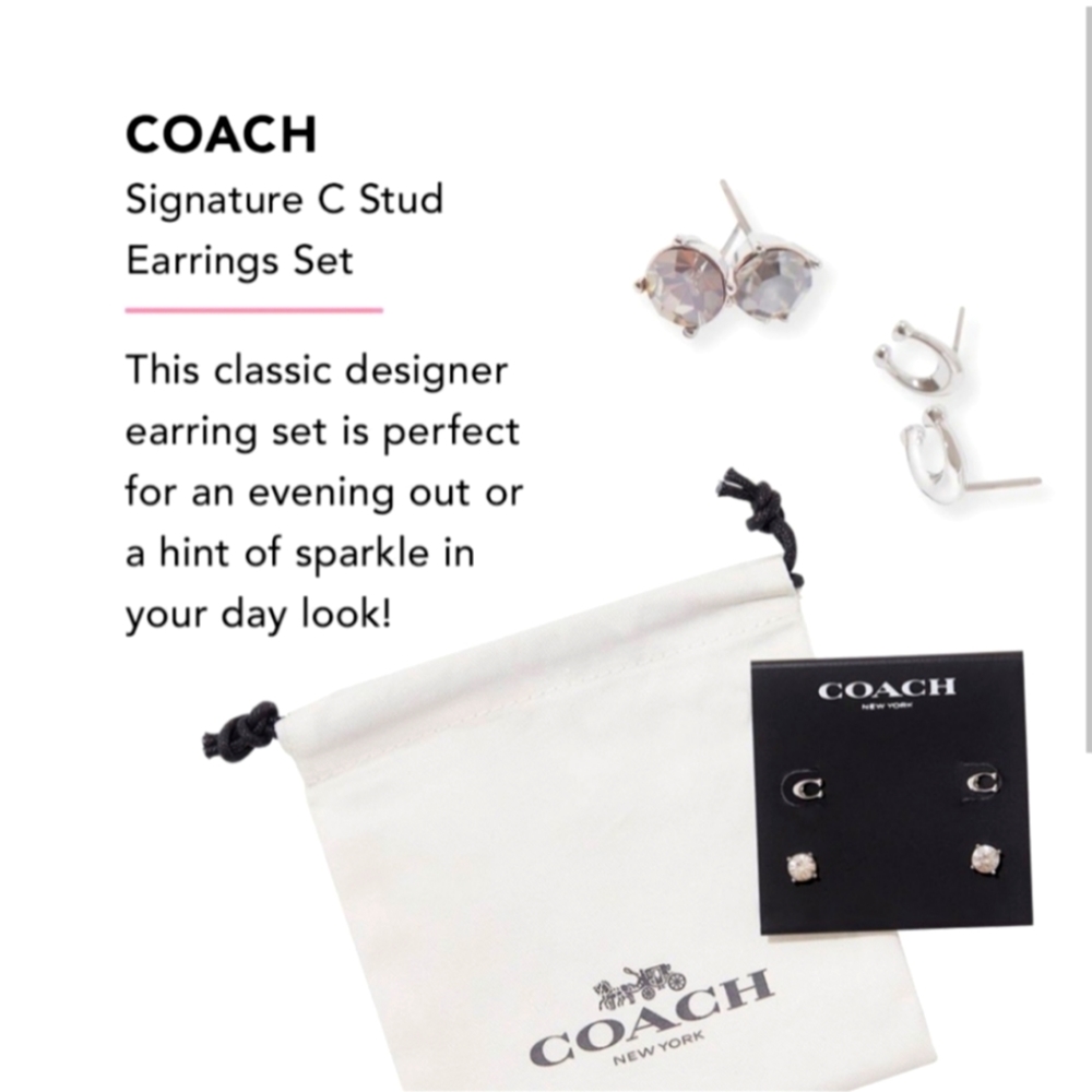 Coach signature C stud earrings
